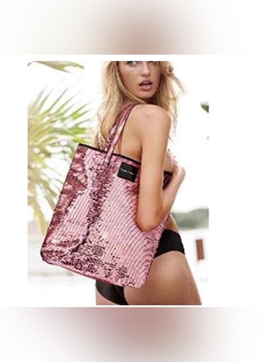Victoria's Secret Handbags - Victoria’s Secret Pink Sequin Tote Bag